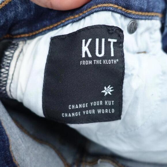 Kut from the Kloth Skinny Jeans Women 0 Blue Denim Stretch Frayed Hem High-Rise - Picture 8 of 9